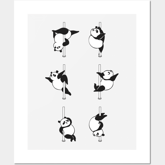 Panda Pole Dancing Club Wall Art by huebucket